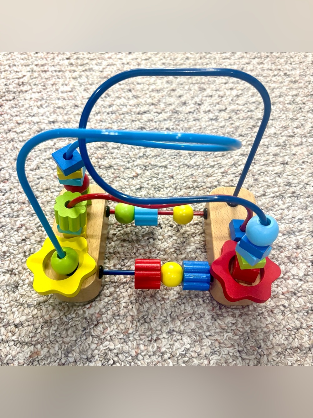 Fat Brain Toys Bead Maze for Kids Toddler, Wooden Colorful Roller Coaster Circle
